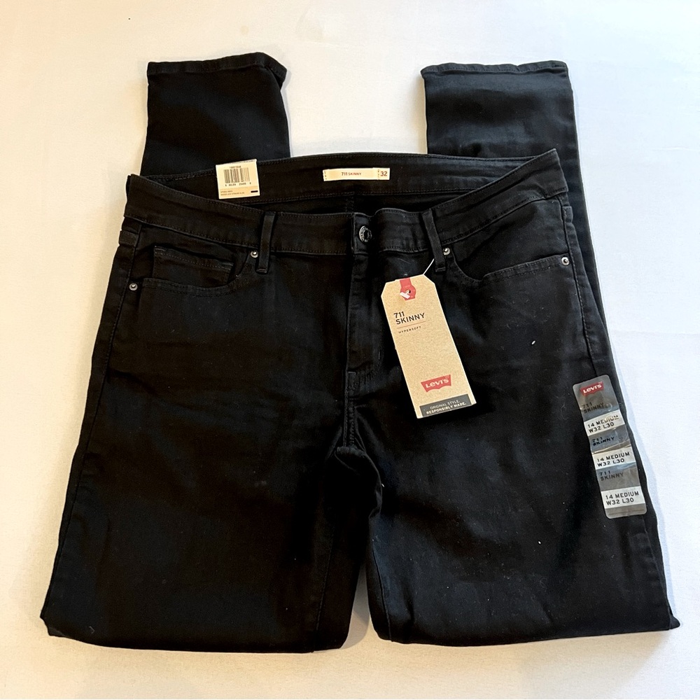Levi’s 711 Skinny Jeans, Black, Size 14 W32 L30